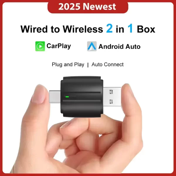 Dual Interface Apple CarPlay Android Auto Wireless Adapter