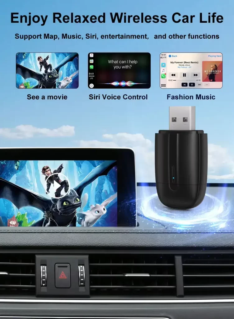 Wired to Wireless Carplay Enjoy wireless carplay life