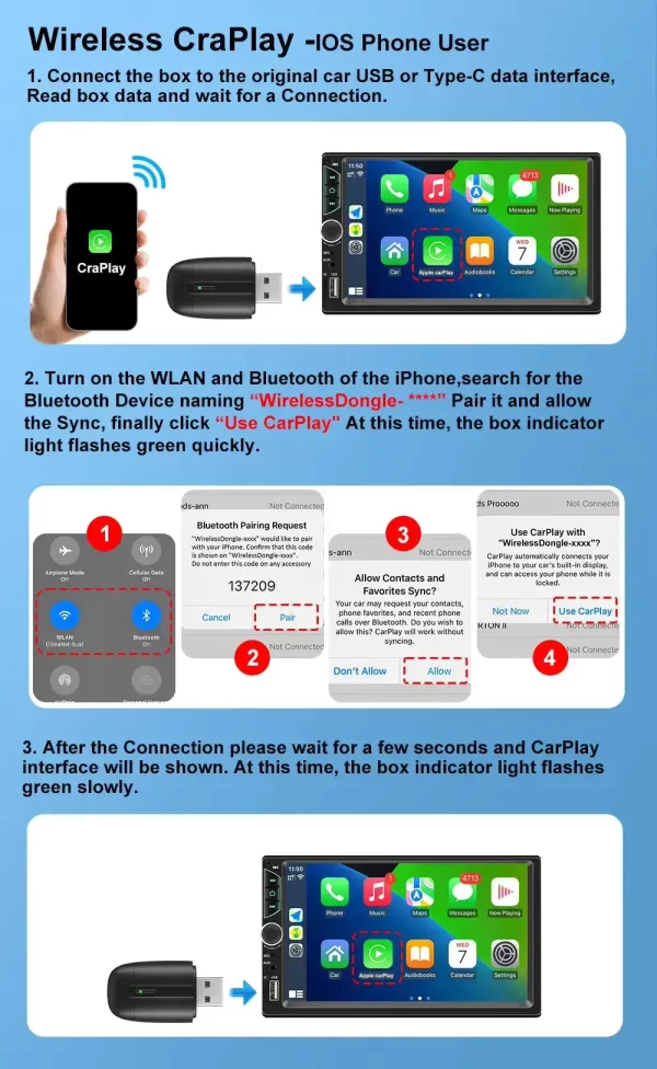 Dual Interface Apple CarPlay/Android Auto Wireless Adapter - Image 6