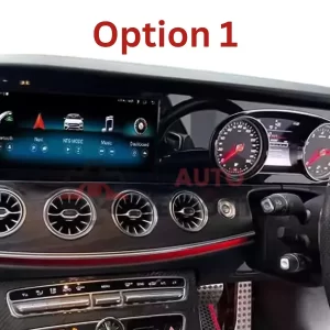 Mercedes Benz w213 Android screen with analog dashboard option 1