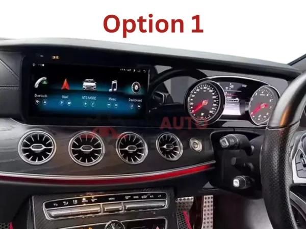 Mercedes Benz w213 Android screen with analog dashboard option 1