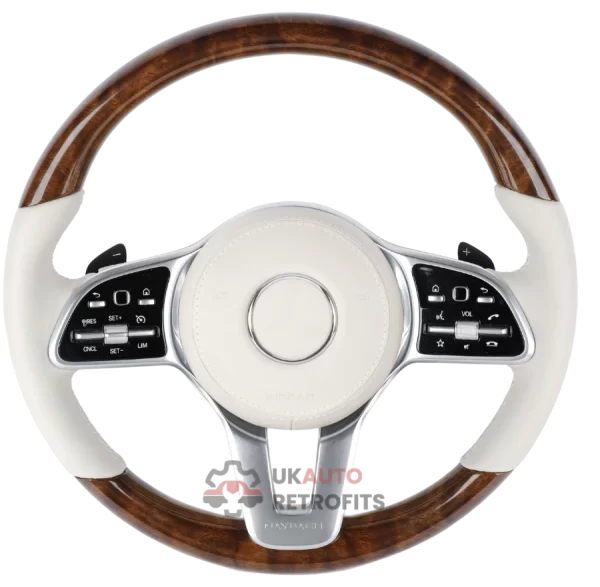 Mercedes Benz custom AMG Steering wheel cream wood effect